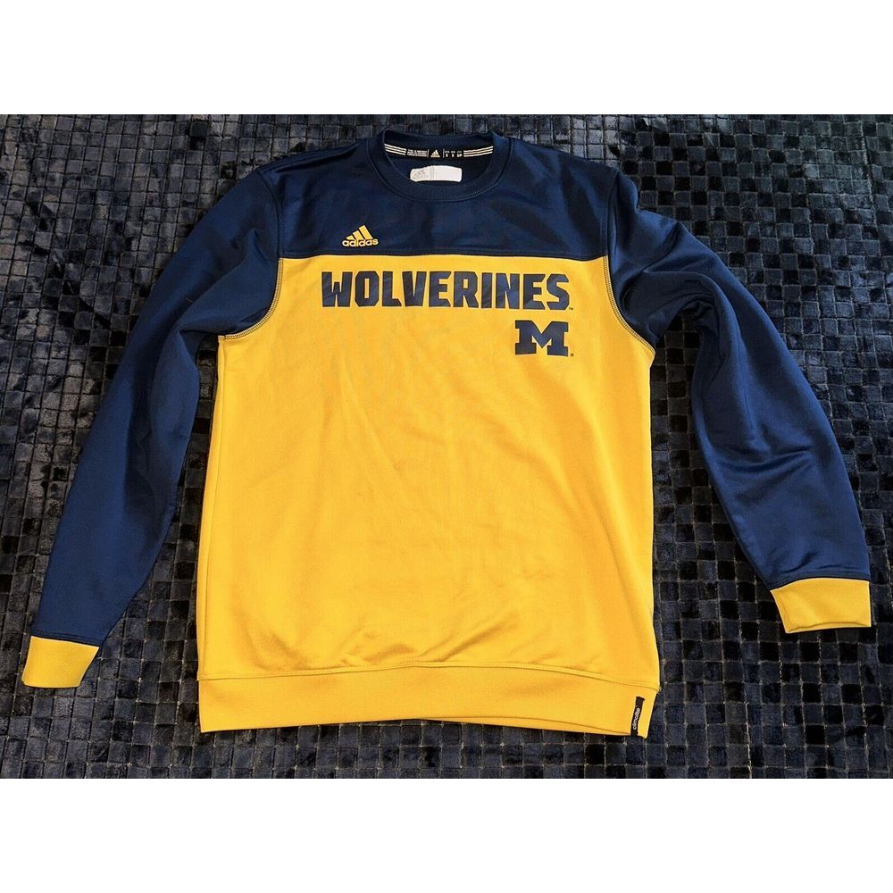 Michigan Wolverines Adidas‎ Pullover Men's Small UofM Climalite Long Sleeve